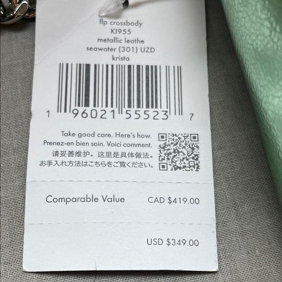 Kate Spade Metallic Seawater Green Crossbody Bag NWT - Picture 10 of 15